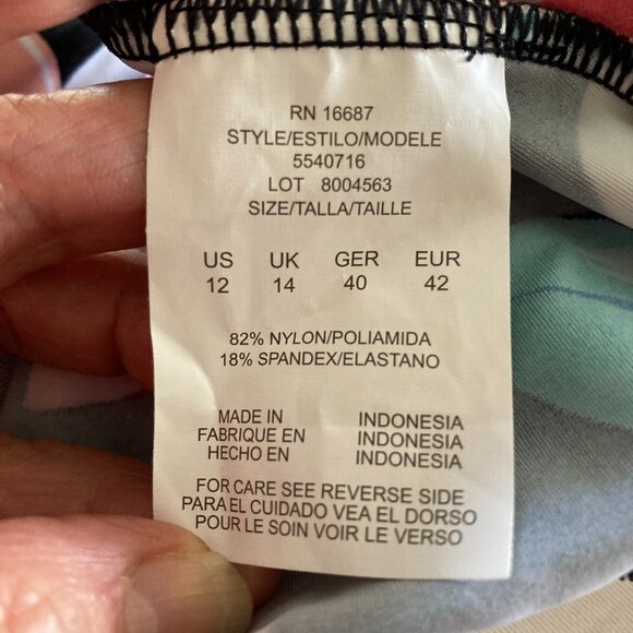 Swim Solutions Tankini Womens 12, Black Floral Sweetheart Twist Bathing Swim Top - Picture 10 of 11